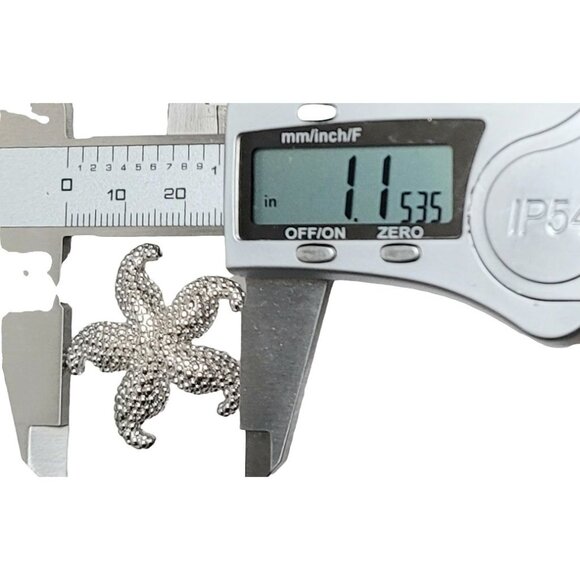 14k White Gold Starfish Brooch Pin, 3 Grams, KX1 - Picture 7 of 9